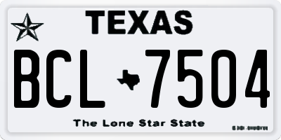 TX license plate BCL7504