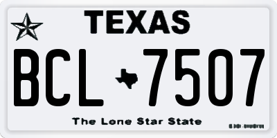 TX license plate BCL7507