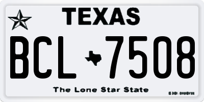 TX license plate BCL7508