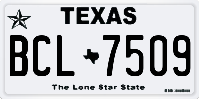 TX license plate BCL7509