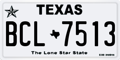 TX license plate BCL7513