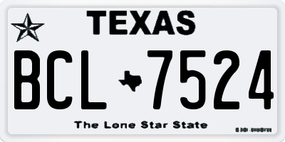 TX license plate BCL7524