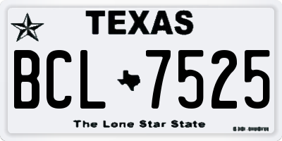 TX license plate BCL7525