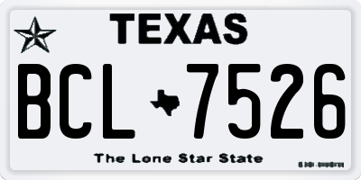 TX license plate BCL7526