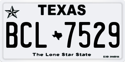 TX license plate BCL7529