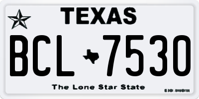 TX license plate BCL7530
