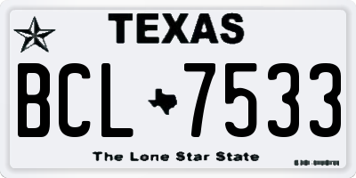 TX license plate BCL7533