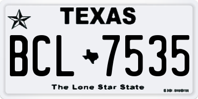 TX license plate BCL7535