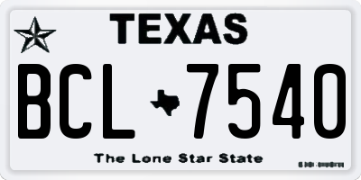 TX license plate BCL7540