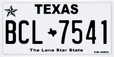 TX license plate BCL7541