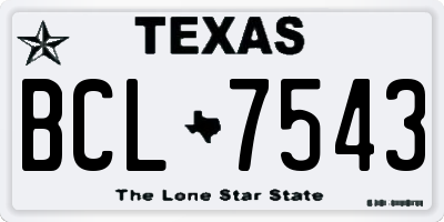 TX license plate BCL7543