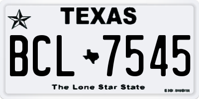 TX license plate BCL7545