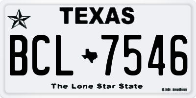 TX license plate BCL7546