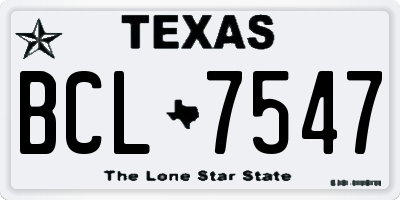 TX license plate BCL7547