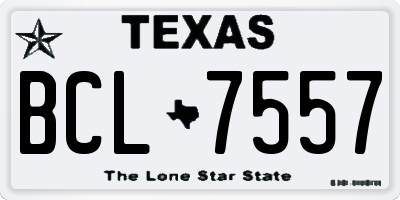 TX license plate BCL7557