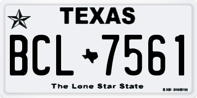 TX license plate BCL7561
