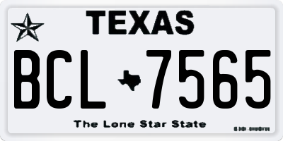 TX license plate BCL7565