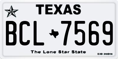 TX license plate BCL7569