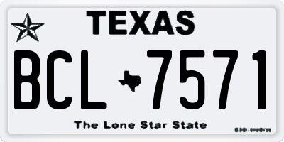 TX license plate BCL7571