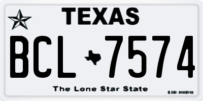TX license plate BCL7574