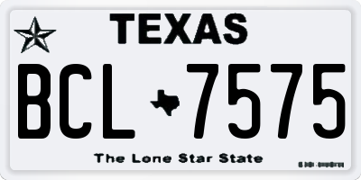 TX license plate BCL7575