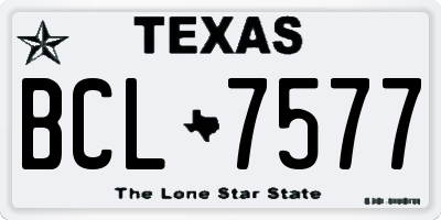 TX license plate BCL7577