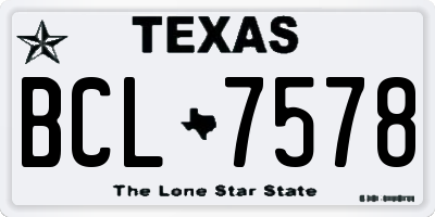 TX license plate BCL7578