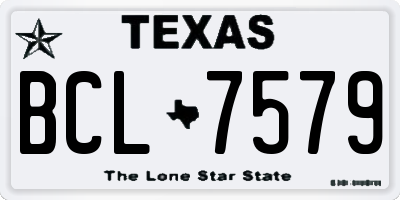 TX license plate BCL7579