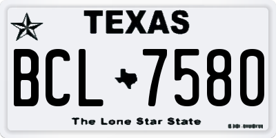 TX license plate BCL7580