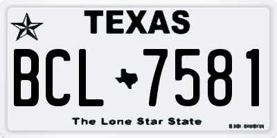 TX license plate BCL7581
