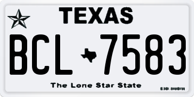 TX license plate BCL7583