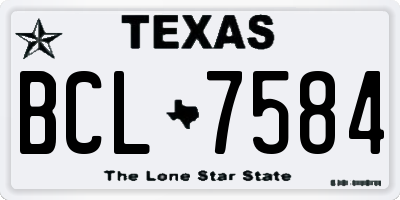 TX license plate BCL7584
