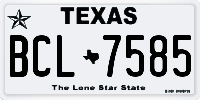 TX license plate BCL7585