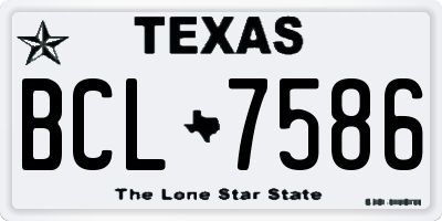 TX license plate BCL7586