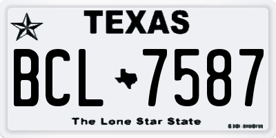 TX license plate BCL7587