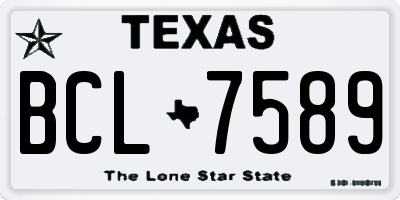 TX license plate BCL7589