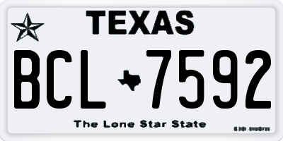 TX license plate BCL7592