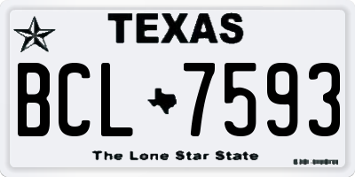 TX license plate BCL7593