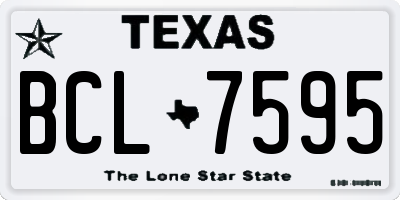 TX license plate BCL7595