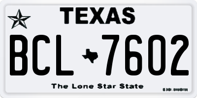 TX license plate BCL7602