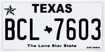 TX license plate BCL7603
