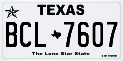 TX license plate BCL7607