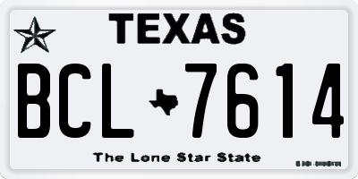 TX license plate BCL7614
