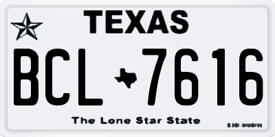 TX license plate BCL7616