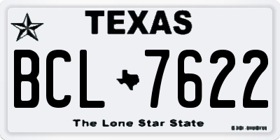 TX license plate BCL7622