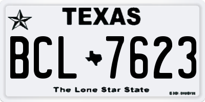 TX license plate BCL7623