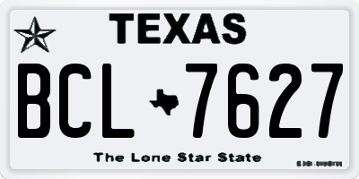 TX license plate BCL7627