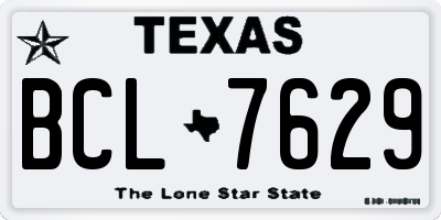 TX license plate BCL7629