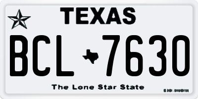 TX license plate BCL7630