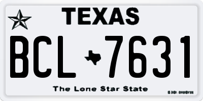 TX license plate BCL7631